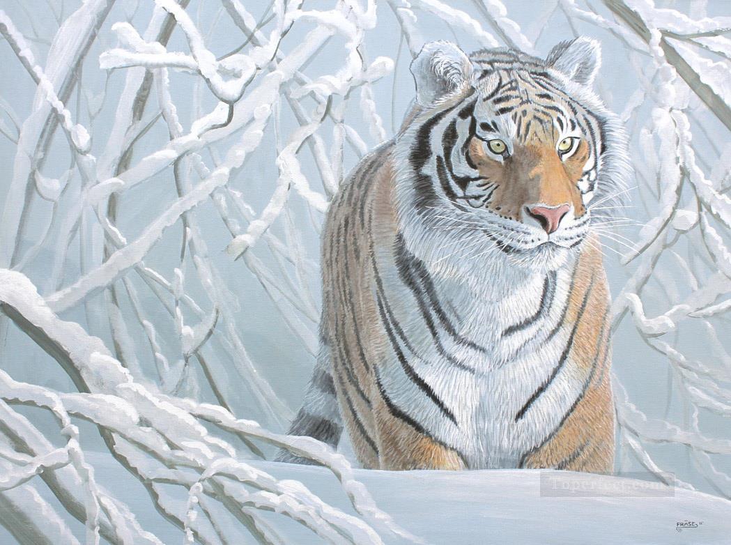 Tiger Schnee Ölgemälde